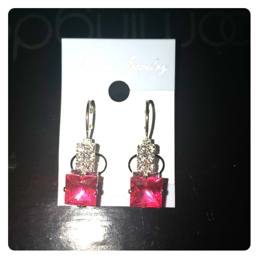 Hot Pink gemstone earrings!